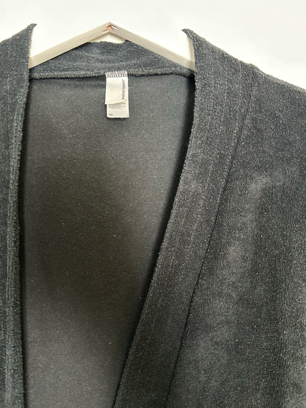 American Apparel Black Terry Robe - Picture 6 of 10